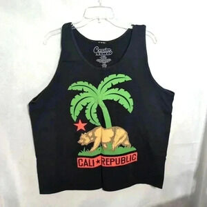 Cali Republic Golden Bear Palm Tree tank top sz XL